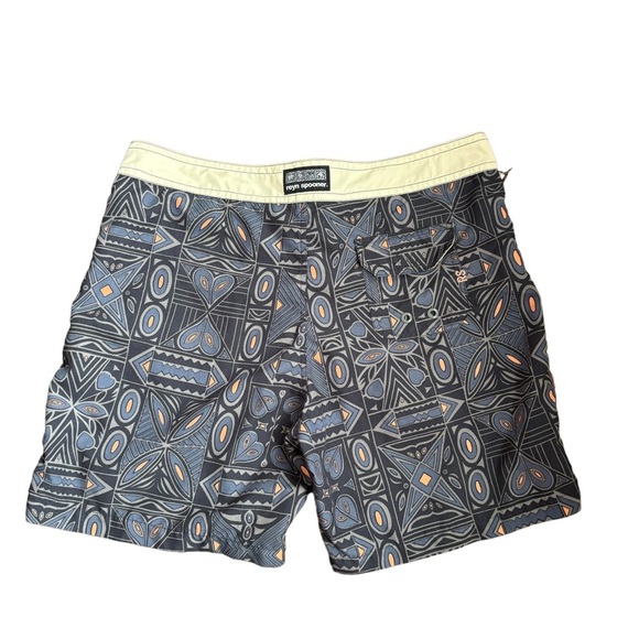 Reyn Spooner Hawaiian Swim Board Shorts Geometric Print Size 38 - Picture 11 of 14